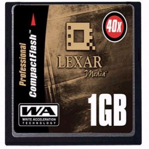Lexar Media CF1GB-40-278 1GB 40x High Speed Compact Flash Card (CF1GB 40 278, CF1GB40278, CF1GB-40)