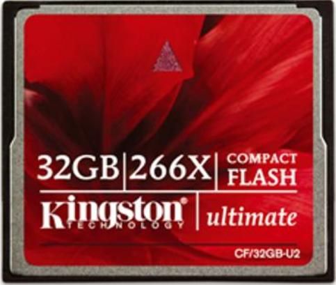 Kingston CF/32GB-U2 Ultimate Flash memory card, 32 GB Storage Capacity, 266x : 45 MB/s read 40 MB/s write Speed Rating, CompactFlash Card Form Factor, 32 F Min Operating Temperature, 140 F Max Operating Temperature, UPC 740617163223 (CF32GBU2 CF-32GB-U2 CF 32GB U2)