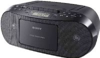 Sony CFD-S50BK CD/Cassette Boombox, Black, Full range 2x 1.7 W stereo RMS output with MEGA BASS, Play CD-R/RW and MP3 CDs with shuffle and program functions, Built-in cassette tape deck with recording function, FM/AM tuner with digital tuning and 30 station presets, Audio-in jack for connecting MP3 players, UPC 027242871793 (CFDS50BK CFD S50BK CF-DS50BK CFD-S50) 