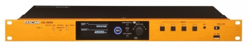 Tascam CG-1000 Master Clock Generator for Professional Recording; BNC Word/Ext Input Connector; 32kHz, 44.1kHz, 48kHz, 88.2kHz, 96kHz, 176.4kHz, 192kHz WORD CLOCK; Word/Ext Input Allowable frequency deviation: +/-50ppm; XLR-3-31(1:GND, 2:HOT, 3:COLD) AES3/11 Input Connector; AES3/11 Input Format: AES11-2003, AES3-2003, IEC60958-4; BNC Calibration Input Connector; BNCx12(1-12) Word/Ext Output Connector; UPC 043774030804 (CG1000 CG-1000)