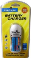 Digital Sunflash CH-1100 Battery Charger, Lasts up to 4x Longer, Charges up to 1000x, Recharges 2 or 4 pieces high capacity AA or AAA Ni-Mh batteries at a time, Foldable Wall Plug-in, Universal voltage 100-240volts, Includes 2 AA Ni-MH Rechargeable Batteries 2100mAh (CH1100 CH 1100) 