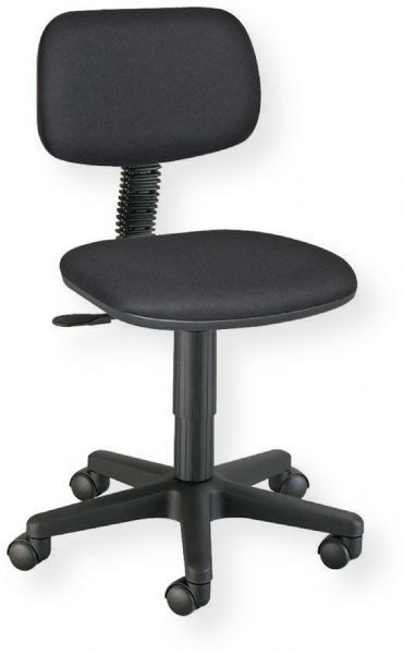 Alvin CH112 Varsity Task Chair, Black Color; Pneumatic height control; Polypropylene seat and back shells; Height and depth adjustable hinged backrest; Dual-wheel casters; 22
