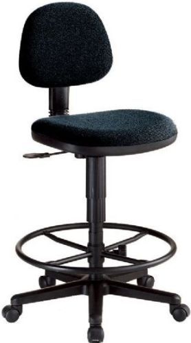 Alvin CH277-40DH Black Comfort Economy Drafting Height Task Chair; Includes pneumatic height control; Polypropylene seat and back shells; Height and depth-adjustable hinged backrest; Dual-wheel casters; 24