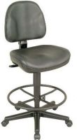 Alvin CH444-90DH Premo Drafting Chair, Black Leather, 19"w x 17"d x 3" Seat cushion, 16"w x 14"h x 2 1/2" thick. Backrest, 16 1/2" to 21 1/2" Height Adjusts From, Backrest provides solid orthopedic spine support, Full-size seat is contoured for added comfort, Pneumatic height control, Polypropelene seat and back shells, UPC 088354947493 (CH444 90DH CH44490DH) 