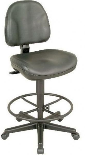Alvin CH444-90DH Premo Drafting Chair, Black Leather, 19