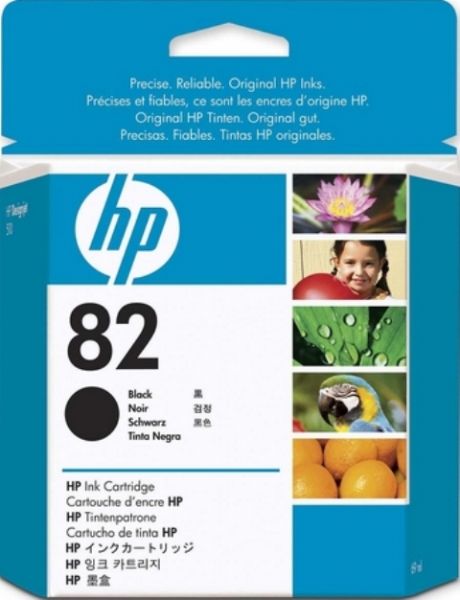 HP Hewlett Packard CH565A model No. 82 Black Ink Cartridge, Ink-jet Printing Technology, Black Color, 69 ml Capacity, New Genuine Original OEM HP Hewlett Packard, For HP Designjet 10ps, 120, 120nr, 20ps510 Series Large Format Printers and HP Designjet cc800ps Copier (CH565A CH-565A CH 565A CH565-A CH565 A)