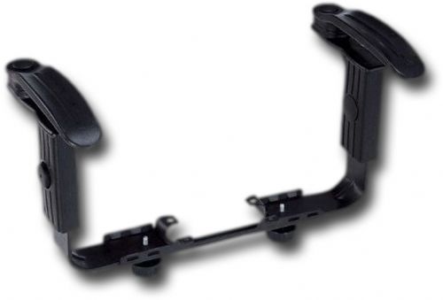 Alvin CH66A Pivoting Adjustable Armrests; In addition to adjusting up and down with the push of a button, these comfortable armrests have a 40 degree lateral adjustment to allow alignment of arms with work surface; Features four locking height positions for a total range of 2.5