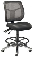 Alvin CH728-45DH Argentum Mesh Back Drafting Chair, Contemporary Look, Ergonomic Design, Heigh Adjustable Backrest with tightly stretched silver mesh backing and ergonomically contoured design, Pneumatic height control, Multiple controls for adjusting back rest tilt independently or in synchronization with seat tilt, Dual-wheel casters, UPC 088354802426 (CH728 45DH CH72845DH) 