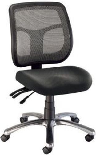 Alvin CH728-45 Argentum Mesh Back Office Chair, Black, Height-adjustable backrest features a tightly stretched silver mesh backing and ergonomically contoured design to provide strong lumbar support, Includes dual-wheel casters, and a 26