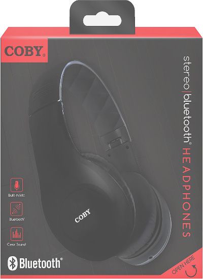 Coby CHBT-605-BLK Wireless Bluetooth Headphones with Mic and Remote, Black; Starting at the center of the flexible headband, the frame of the headphone has been curved like never before; Disciplined decisions in engineering and material selection have created a more durable headphone that is equipped for extended use; UPC 812180022433 (CHBT 605 BLK CHBT 605BLK CHBT605 BLK CHBT-605BLK CHBT605-BLK CHBT605BK CHBT605BLK)