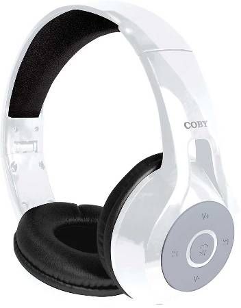Coby CHBT-610-WHT Replay Wireless Stereo Bluetooth Headphones, White, Premium stereo sound quality, Bluetooth range up to 33 feet, Built-in mic and answer button, Media shortcut keys within easy reach, Convert between music and calls, Compact, folding design, Comfortable padded headband and ear cushions, UPC 812180025274 (CHBT610WHT CHBT610-WHT CHBT-610WHT CHBT-610 CHBT610WH)