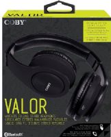 Coby CHBT-611-BLK Valor Wireless Folding Stereo Headphones, Black, Premium stereo sound quality, Built-in mic and answer button, Bluetooth Range Up To 33', Media shortcut keys within easy reach, Convert between music and calls, Compact, folding design, Comfortable padded headband and ear cushions, UPC 812180024871 (CHBT611BLK CHBT611-BLK CHBT-611BLK CHBT-611 CHBT611BK) 