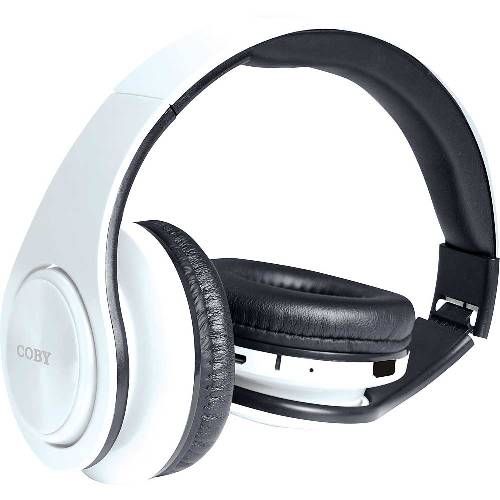 Coby CHBT-611-WHT Valor Wireless Folding Stereo Headphones, White, Premium stereo sound quality, Built-in mic and answer button, Bluetooth Range Up To 33', Media shortcut keys within easy reach, Convert between music and calls, Compact, folding design, Comfortable padded headband and ear cushions, UPC 812180024888 (CHBT611WHT CHBT611-WHT CHBT-611WHT CHBT-611 CHBT611WH)