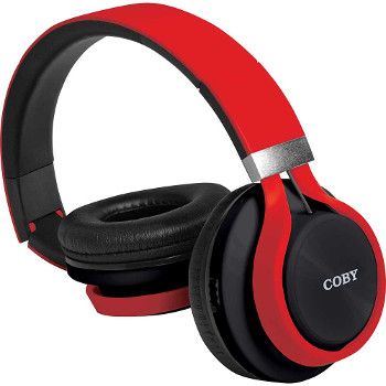 Coby CHBT-612-RED Red Force Folding Bluetooth Stereo Headphones; Premium stereo sound quality; Built-in mic and answer button; Media shortcut keys within easy reach; Convert between music and calls; Compact, folding design; Comfortable padded headband and ear cushions; Bluetooth range up to 33 feet; Dimensions 7.5