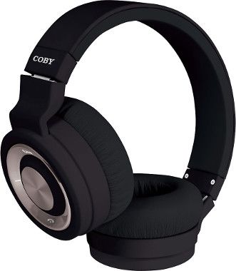 Coby CHBT-613-BLK Premium Wireless Bluetooth Headset, Black, Powerful bass, Built-in mic and answer button, Media shortcut keys within easy reach, Convert between music and calls, Compact, folding design, Comfortable padded headband and ear cushions, Dimensions 3.5
