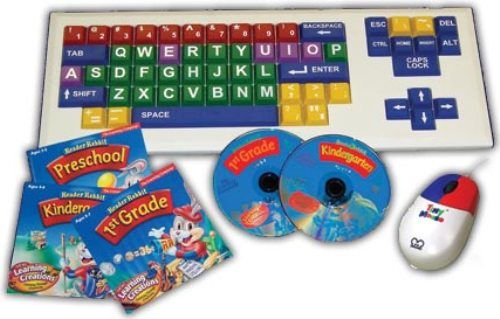 Chester Creek KCSS-O Kid's Complete Starter Set, Includes the MyBoard computer keyboard, with large, 1 colorful letters, numbers and function keys, our small, white optical Tiny Mouse with solid red and blue buttons/scroll wheel, and a package of three (3) Reader Rabbit software: Preschool, Kindergarten and 1st Grade (CHESTERCREEKKCSSO CHESTERCREEK-KCSS-O CHESTERCREEK-KCSSO KCSSO)