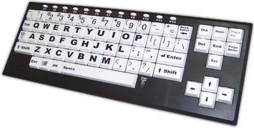Chester Creek VB2 VisionBoard2 Large Keyboard, White, 1-Inch square black-on-white letters and numbers, Users with low vision or functional limitations can increase and improve capabilities with greater comfort and control, Oval F-keys, RoHS Compliant (CHESTERCREEKVB2 CHESTERCREEK-VB2 VB-2)