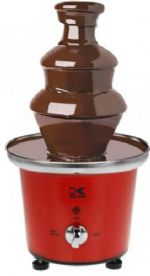 Kalorik CHM 41044 R Red Cascading Chocolate Fondue Fountain; Holds about 1.5 lbs of chocolate; Auger style fountain- no pump required; Equiped with a thermostat & safety fuse for safe operation; Stainless steel basin capacity: 24 oz; Adjustable feet for level operation and smooth chocolate flow; Includes 6 stainless steel fondue forks; Power indicator light; Perfect for dipping fruits, marshmallows, cookies, and other foods; UPC 848052002845 (CHM41044R CHM 41044 R CHM 41044 R) 