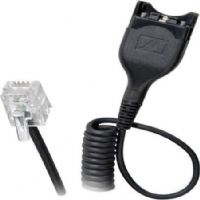 Sennheiser CHS 01 Bottom Cable, EasyDisconnect to Modular Plug, Coiled cable code 01, To be used for direct connection to some phones, UPC 615104101036 (CHS01 CHS-01 500170) 
