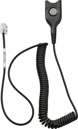 Sennheiser CHS 08 Bottom Cable, EasyDisconnect to Modular Plug, Coiled cable code 08, To be used for direct connection to some phones, UPC 615104101067 (CHS08 CHS-08 500173)