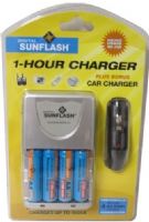Digital Sunflash CK-1400 One-Hour Battery Charger, Lasts up to 4x Longer, Charges up to 1000x, Recharges 2 or 4 pieces high capacity AA or AAA Ni-Mh batteries at a time, Powered by the supplied switching mode AC adaptor when using indoors or by the supplied DC car adapter when using in the vehicle, Universal voltage 100-240volts, Includes 4 AA Ni-MH Rechargeable Batteries 2700mAh (CK1400 CK 1400) 