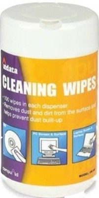 Aidata CK100 Cleaning Wipes, 100 wipes in each dispenser, Removes dust and dirt from the surface and helps prevent dust built-up, EAN 4711234631491 (CK-100 CK 100)