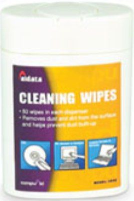 Aidata CK50 Cleaning Wipes, 50 wipes in each dispenser, Removes dust and dirt from the surface and helps prevent dust built-up (CK-50 CK 50)