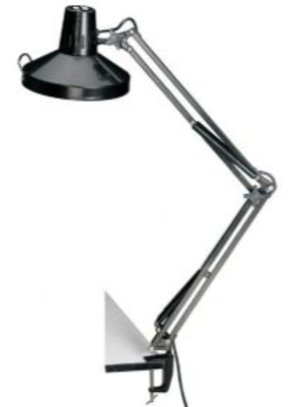 Alvin CL1755-B Swing-Arm Combination Lamp, Black finish, Fluorescent and incandescent lighting in one convenient unit, Spring-balanced swing arm features spring covers and a generous 45