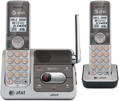 AT&T CL82201 Two Handset Answering System with Caller ID/call Waiting, 50 name and number caller ID history, Expandable up to 12 handsets, High-contrast backlit LCD and lighted keypad, DECT 6.0 digital technology, Intercom between handsets, Conference between an outside line and up to 4 cordless handsets, 9 number speed dial, UPC 650530021718 (CL-82201 CL 82201)