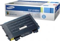 Samsung CLP-510D5C Cyan Color Laser Toner Cartridge For use with CLP-510 CLP-511 and CLP-515 Printers, 5000 Page-Yield, New Genuine Original OEM Samsung Brand (CLP510D5C CLP 510D5C) 