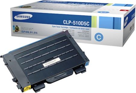 Samsung CLP-510D5C Cyan Color Laser Toner Cartridge For use with CLP-510 CLP-511 and CLP-515 Printers, 5000 Page-Yield, New Genuine Original OEM Samsung Brand (CLP510D5C CLP 510D5C)
