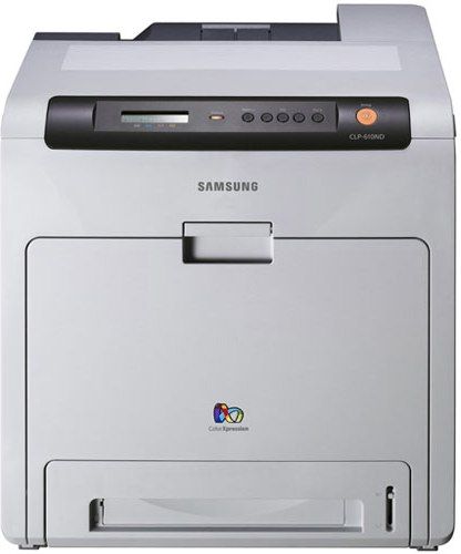 Samsung CLP-610ND Refurbished Network Color Laser Printer, Up to 21 ppm color and black print speeds, First-page-out in less than 20 seconds, Up to 2400 x 600 dpi effective output, High durability 65000 pages-per-month duty cycle, Built-in automatic duplexing, Samsung CHORUS3 360 MHz Processor, UPC 635753720686 (CLP610ND CLP 610ND CLP-610N CLP-610 CLP610 CLP610ND-R)