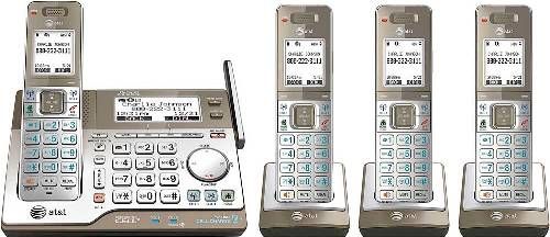 AT/&T 4-Handset Connect-to-Cell Answering System with Caller ID//Call Waiting