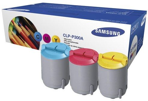 Samsung CLP-P300A Multi-pack Color Laser Toner Cartridges for CLP-300, CLP-300N, CLX-3160FN & CLX-2160N, 1x cyan, 1x magenta & 1x yellow-each 1,000 page yield (CLPP300A CLP P300A CLP-P300 CLPP-300A) 