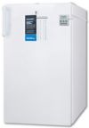 Summit CM411LPLUS2ADA ADA Compliant 20" Wide Refrigerator-Freezer For Freestanding Use With Nist Calibrated Thermometer, Internal Fan, And Front Lock; 32" high meets ADA guidelines; Top-mounted for convenient security; Thermometer probe is encased in a glycol-filled bottle to better simulate the temperature of stored contents instead of refrigerator air temperature; Includes interior freezer to store ice packs; (SUMMITCM411LPLUS2ADA SUMMIT CM411LPLUS2ADA SUMMIT-CM411LPLUS2ADA) 