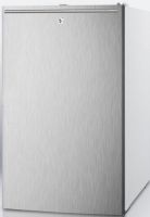 Summit CM411LSSHH Compact Refrigerator with 20" Width, 4.1 cu. ft. Capacity, Freestanding Installation, RHD Door Swing, 1 Crisper Quantity, 2 Shelf Quantity, Wire Shelf Type, Glass Crisper Cover Type, Transparent Crisper Finish, 2 Wheel Quantity, Manual Defrost Type, Dial Thermostat Type, 2 Level Legs Quantity, Keyed Door Lock, Adjustable Shelf, Adjustable Shelf, Stainless Steel Door with Horizontal Thin Handle (CM411LSSHH CM411L-SSHH CM411L SSHH CM411L CM-411L CM 411L) 
