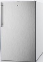 Summit CM411LSSHV Compact Refrigerator with 20" Width, 4.1 cu. ft. Capacity, Freestanding Installation, RHD Door Swing, 1 Crisper Quantity, 2 Shelf Quantity, Wire Shelf Type, Glass Crisper Cover Type, Transparent Crisper Finish, 2 Wheel Quantity, Manual Defrost Type, Dial Thermostat Type, 2 Level Legs Quantity, Keyed Door Lock, Adjustable Shelf, Adjustable Shelf, Stainless Steel Door with Vertical Thin Handle (CM411LSSHV CM411L-SSHV CM411L SSHV CM411L CM-411L CM 411L) 