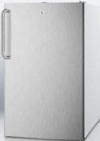 Summit CM411LSSTB Compact Refrigerator with 20" Width, 4.1 cu. ft. Capacity, Freestanding Installation, RHD Door Swing, 1 Crisper Quantity, 2 Shelf Quantity, Wire Shelf Type, Glass Crisper Cover Type, Transparent Crisper Finish, 2 Wheel Quantity, Manual Defrost Type, Dial Thermostat Type, 2 Level Legs Quantity, Keyed Door Lock, Adjustable Shelf, Adjustable Shelf, Stainless Steel Door with Towel Bar Handle (CM411LSSTB CM411L-SSTB CM411L SSTB CM411L CM-411L CM 411L) 