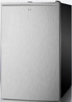 Summit CM421BLBISSHH Compact Refrigerator with 4.1 cu. ft. Capacity, 20" Size, 4.1 cu. ft. Capacity, 1 Crisper Quantity, 2 Shelf Quantity, 2 Wheel Quantity, 2 Level Legs Quantity, Built-in/Freestanding Installation, RHD Door Swing, Glass Shelf Type, Glass Crisper Cover Type, Transparent Crisper Finish, Manual Defrost Type, Dial Thermostat Type, Keyed Door Lock, Stainless Steel Door with Horizontal Thin Handle (CM421BLBISSHH CM421BLBI-SSHH CM421BLBI SSHH CM421BLBI CM-421BLBI CM 421BLBI) 