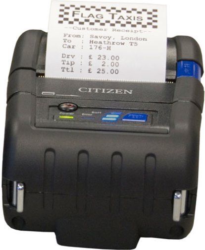 Citizen CMP-20BTU Model CMP-20 Portable Receipt Printer with Bluetooth; 2-inch Printer Class Size; Strong High-impact ABS Plastic Black Case; Line Thermal Dot Printing, Up to 80 mm or 3.1in per second printing speed; 48mm or 1.88in Printing Width, 58mm or 2.28in Media Width, Media Roll Size Diameter up to 48mm; 32/42 Characters per full line Font A/B, Alternative to CMP-10BT-U5SC CMP-10 CMP10BTU5SC CMP10 (CMP20BTU CMP 20BTU CMP-20BT CMP20 BTU CMP20-BTU)