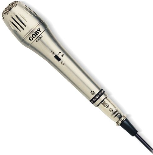 Coby CM-P45 Professional High-Performance Dynamic Microphone, Highly sensitive moving-coil dynamic microphone, Uni-directional pattern, Alloy body and cap, Cannon connector, 2-core shielded cable, Frequency response 40-13000 Hz, 6.3mm plug, Unit Dimensions (WHD) 1.65 x 7.2 x 1.65, UPC 716829240458 (CMP45 CM P45 CMP-45 CMP 45)