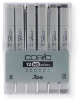 Copic CNG12 Set Neutral Gray Marker; The original line of high quality illustrating tools used for decades by professionals around the world; Preferred for architectural design, product rendering, and other forms of industrial design; EAN 4511338002179 (CN-G12 CNG-12 C-NG12 CNG1-2 COPICCNG12 COPIC-CNG12) 