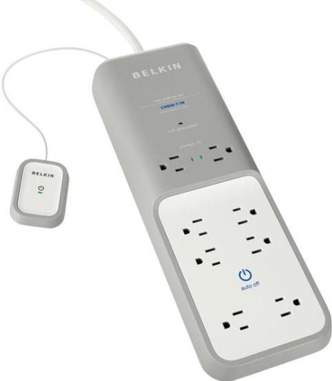 Belkin CNS08-T-06 Conserve Surge Suppressor, 1 Input Connectors, 8 x AC Power Receptacles, Remote control Included, 1 x power cable - integrated - 6 ft Cables Included, 50000 US Dollars Equipment Protection Value, For use with Computers, Clocks, Phones, Printers, Lamps, Monitors and Chargers, UPC 722868736005 (CNS08T06 CNS08-T-06 CNS08 T 06)