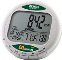 Extech CO210 Desktop Indoor Air Quality CO2 Monitor/Datalogger; Checks for Carbon Dioxide (CO2) concentrations; Maintenance free NDIR (non-dispersive infrared) CO2 sensor; Indoor Air Quality displayed in ppm with Good (380 to 420ppm), Normal (less than 1000ppm), Poor (more than 1000ppm) indications; UPC: 793950502105 (EXTECHCO210 EXTECH CO210 MONOXIDE METER MONITOR/DATALOGGER) 