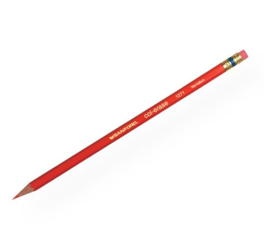 Col-Erase SN20516 Erasable Color Pencil 12-Color Set; Featuring a unique lead that produces a brilliant color yet erases cleanly and easily, making them particularly well-suited for blueprint marking and bookkeeping entries; Set includes 12 pencils: Yellow, Vermillion, Carmine Red, Tuscan Red, Purple, Blue, Light Blue, Light Green, Green, Terracotta, Brown, Black; Colors subject to change; Shipping Weight 0.16 lb; UPC 070530205169 (COLERASESN20516 COLERASE-SN20516 DRAWING)