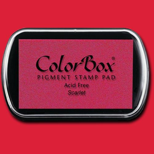 ColorBox 15014 Pigment Ink Stamp Pad, Scarlet; ColorBox inks are ideal for all papercraft projects, especially where direct-to-paper, embossing and resist techniques are used; Theyre unsurpassed for stamping or color blending on absorbent papers where sharp detail and archival quality are desired; UPC 746604150146 (COLORBOX15014 COLORBOX 15014 CS15014 ALVIN 60257-3080 STAMP PAD SCARLET)