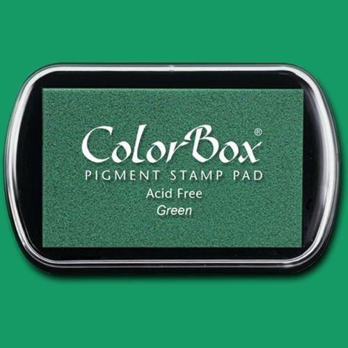 ColorBox 15021 Pigment Ink Stamp Pad, Green; ColorBox inks are ideal for all papercraft projects, especially where direct-to-paper, embossing and resist techniques are used; They're unsurpassed for stamping or color blending on absorbent papers where sharp detail and archival quality are desired; UPC 746604150214 (COLORBOX15021 COLORBOX 15021 CS15021 ALVIN STAMP PAD GREEN)