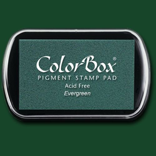 ColorBox 15023 Pigment Ink Stamp Pad, Evergreen; ColorBox inks are ideal for all papercraft projects, especially where direct-to-paper, embossing and resist techniques are used; They're unsurpassed for stamping or color blending on absorbent papers where sharp detail and archival quality are desired; UPC 746604150238 (COLORBOX15023 COLORBOX 15023 CS15023 ALVIN STAMP PAD EVERGREEN)