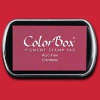 ColorBox 15025 Pigment Ink Stamp Pad, Cranberry; ColorBox inks are ideal for all papercraft projects, especially where direct-to-paper, embossing and resist techniques are used; They're unsurpassed for stamping or color blending on absorbent papers where sharp detail and archival quality are desired; UPC 746604150252 (COLORBOX15025 COLORBOX 15025 CS15025 ALVIN STAMP PAD CRAMBERRY) 