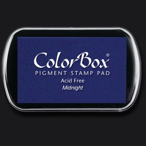 ColorBox 15027 Pigment Ink Stamp Pad, Midnight; ColorBox inks are ideal for all papercraft projects, especially where direct-to-paper, embossing and resist techniques are used; They're unsurpassed for stamping or color blending on absorbent papers where sharp detail and archival quality are desired; UPC 746604150276 (COLORBOX15027 COLORBOX 15027 CS15027 ALVIN STAMP PAD MIDNIGHT)